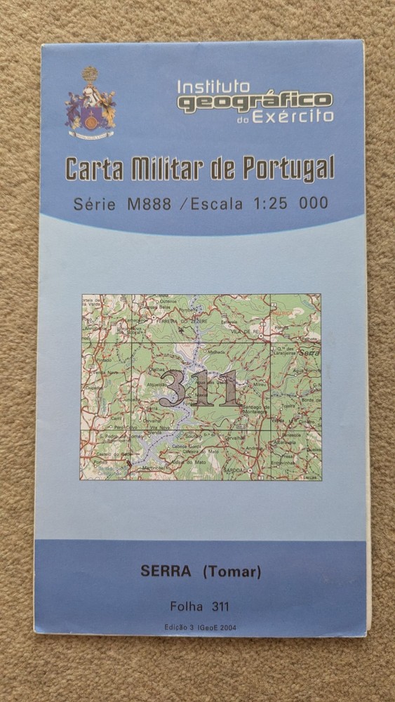 Serra (Tomar) : Carta Militar de Portugal Folha 311, Serie M888, 1:25 000 Map