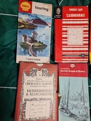 Old Motoring Maps x 6 Scotland England North Donegal Cairngorms Norfolk SHELL