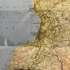 AYRSHIRE Bartholomew Cloth Half Inch Map No 40 1972 Girvan Saltcoats Biggar