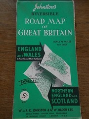 Reversible Road Map of Great Britain 12miles/1″ England Wales Scotland Ireland