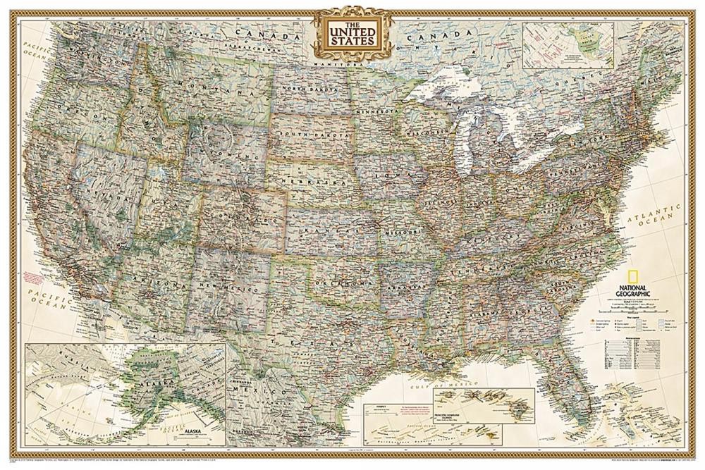 United States Executive Map [Poster Size and Tubed]: Reference Maps by Nat Geo M
