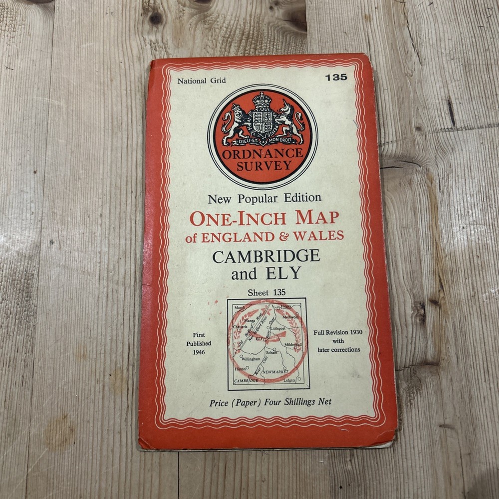 CAMBRIDGE & ELY Ordnance Survey Paper Sixth Series 1946 Sheet 135 One Inch