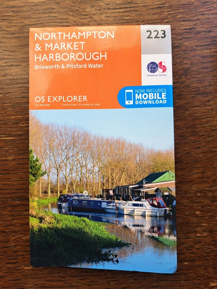 Northampton & Market Harborough Bricworth & Pitsford Water map223