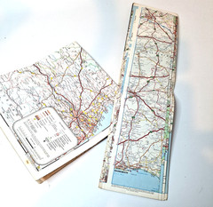 2x Vintage Shell Touring Road Maps England & Scotland – Pre‑Motorway c.1940s