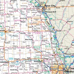 Rand McNally Easy to Fold: Kansas/Nebraska State Laminated Map