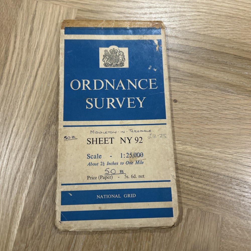 MIDDLETON IN TEESDALE Ordnance Survey CLOTH Sh NY92 1:25,000 1961 National Grid