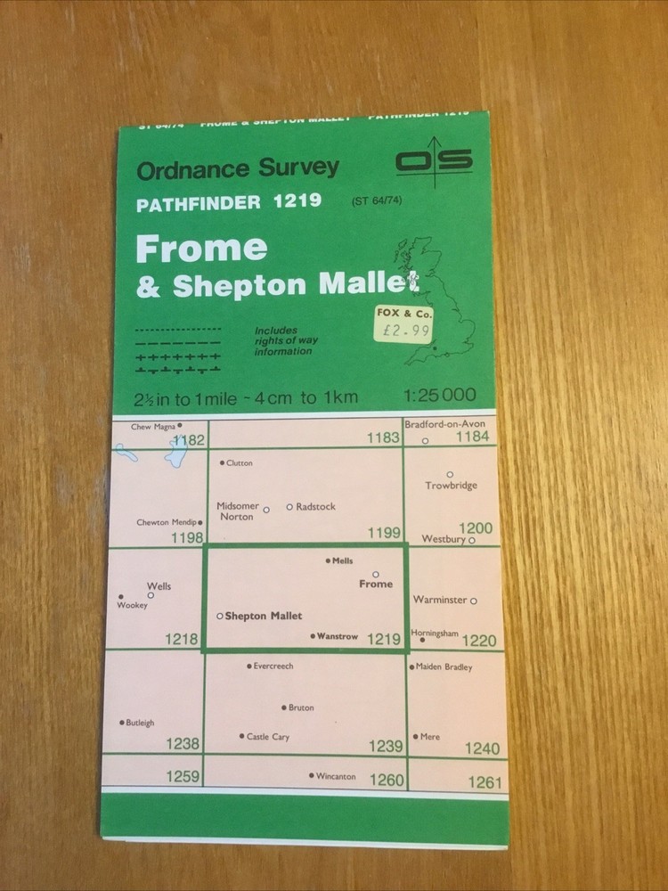 1989 Ordnance Survey Pathfinder Map 1219 ST 64/74 Frome And Shepton Mallet