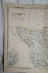 TURKEY IN EUROPE, CRETE 1877 Antique Map Print BOSPORUS, CONSTANTINOPLE
