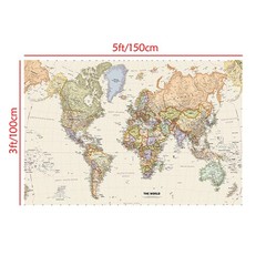 Well Illustrated World Map Poster Educational Wall Art Geography Country Capital