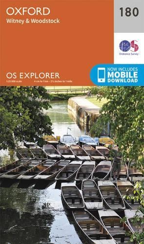 OS Explorer Map (180) Oxford, Witney and Woodstock by Ordnance Survey Book The