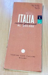 Vintage Touring Club Italiano Folding Map 1959