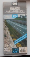 FRANCE MAP routes & Autoroutes map, sheet 901 – 1996