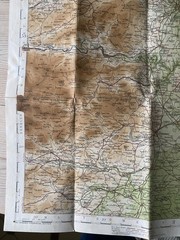 Antique 1910-1920 Bartholomews New Reduced Survey Map 12 – Cheshire – cloth