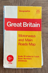 RARE Geographia Great Britain Motorways And Main Roads Map