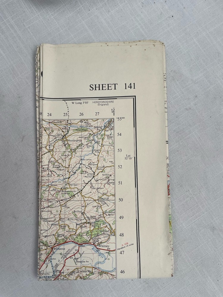 Vintage Ordnance Survey Map Sheet 141 Brecon