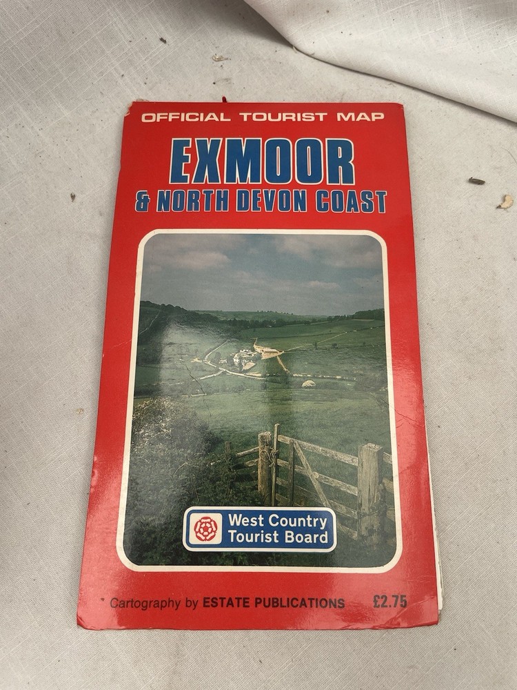 Vintage Official Tourist Map Of Exmoor & North Devon Coast