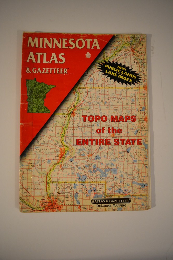 DELORME TOPO MAPS ATLAS & GAZETTEER 2nd EDITION 1994 Minnesota