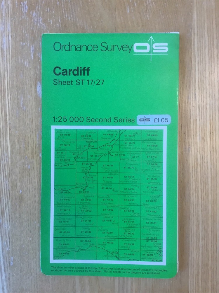 1977 Ordnance Survey Pathfinder / Second Series Map ST 17/27 Cardiff