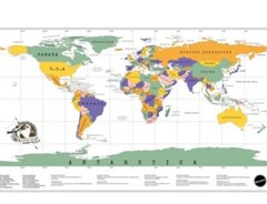 Large Size Scratch Off World Map Poster Holiday Travel Destination Memory Ref
