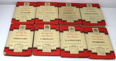 JOB LOT 19 Ordnance Survey Maps Orange CLOTH 1950s One Inch Map of Great Britain