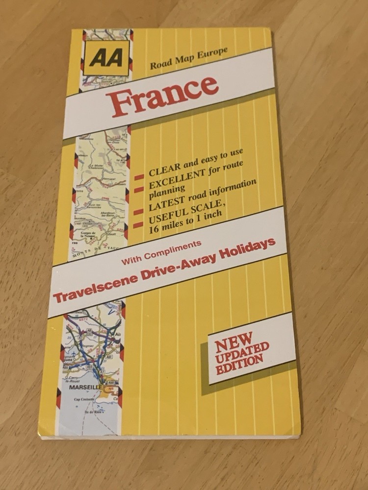 AA Road France Travelscene Drive-Away Holidays AA Map France Europe Road Map