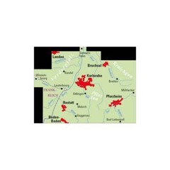 Germany Karlsruhe und Umgebung waterproof Regional Cycling Map with tourist info
