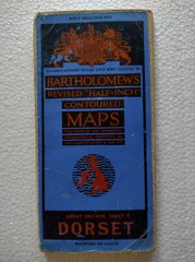 Vintage Bartholomew’s Revised Half-inch Contoured CLOTH Map Blue Cover