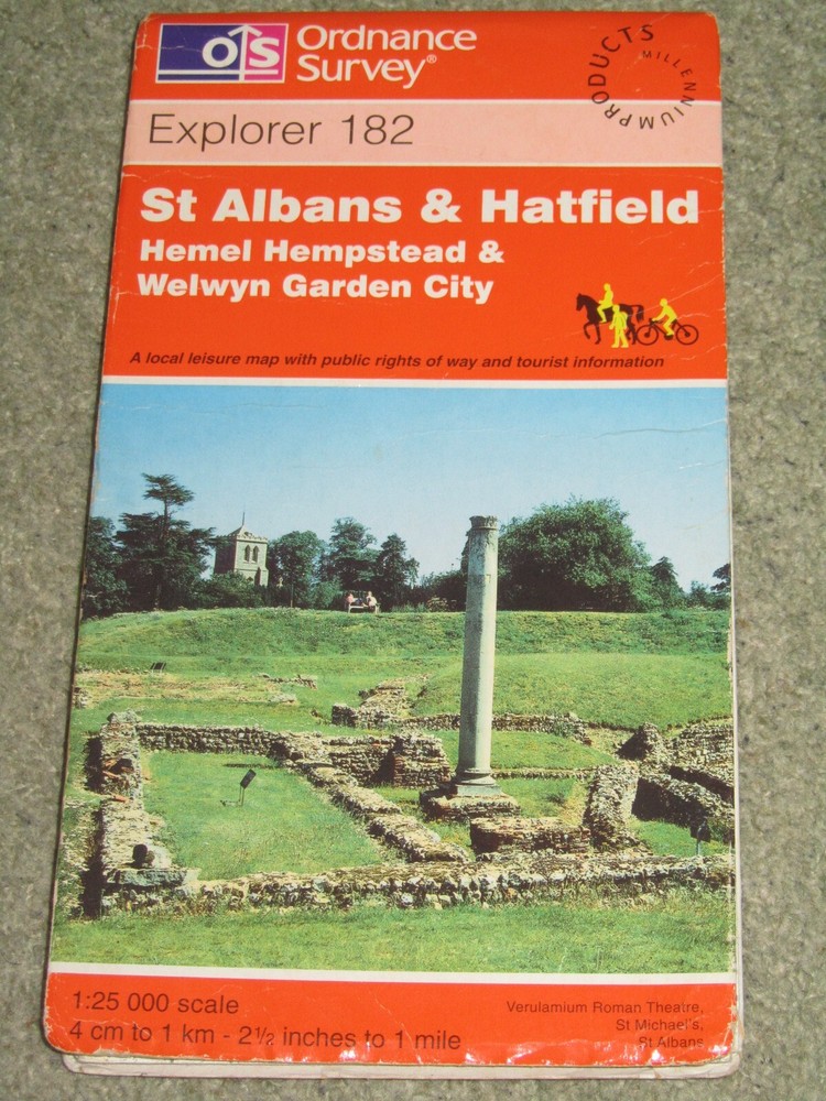 Ordnance Survey Explorer 1:25,000: Sheet 182 St Albans & Hatfield – 1998