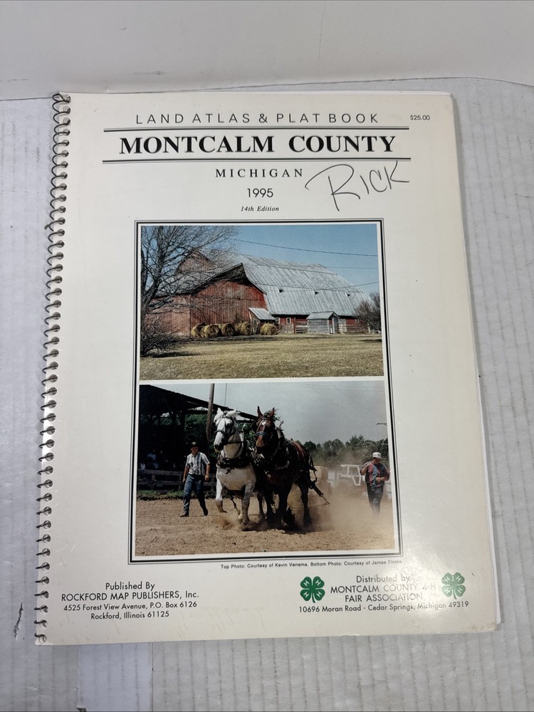 Montcalm County Michigan 1995/ 14th edition land Atlas and Plat book