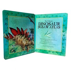 Usborne Dinosaur Jigsaw Puzzle Book Atlas Continents with Discovered Dinosaurs