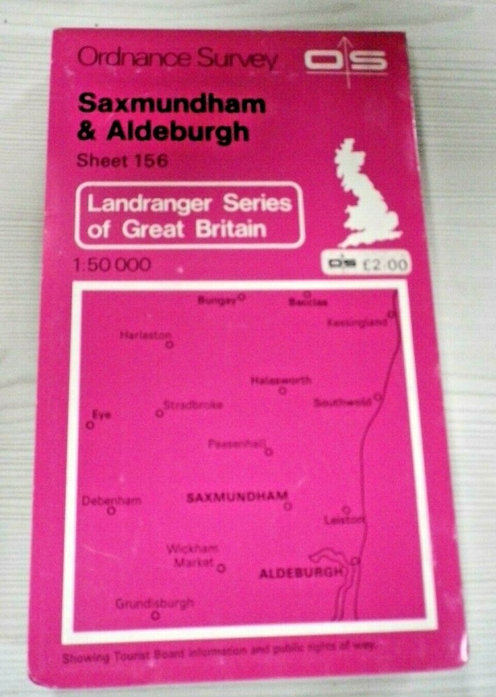Landranger Series Ordnance Survey Map 1:50000 Sheet 156 Saxmundham & Aldeburgh