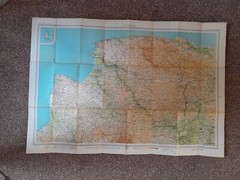 BARTHOLOMEWS CLOTH HALF-INCH CONTOURED MAP EXMOOR SHEET 3 C1960