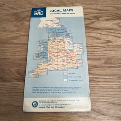 Vintage 1975/6 RAC road Map Of Cornwall & The Scilly Isles 1.65 Miles To 1”