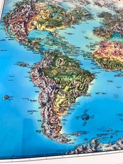 Unique Media Maps Laminated 3D Map ‘The World’ Artistic Illustration 1996
