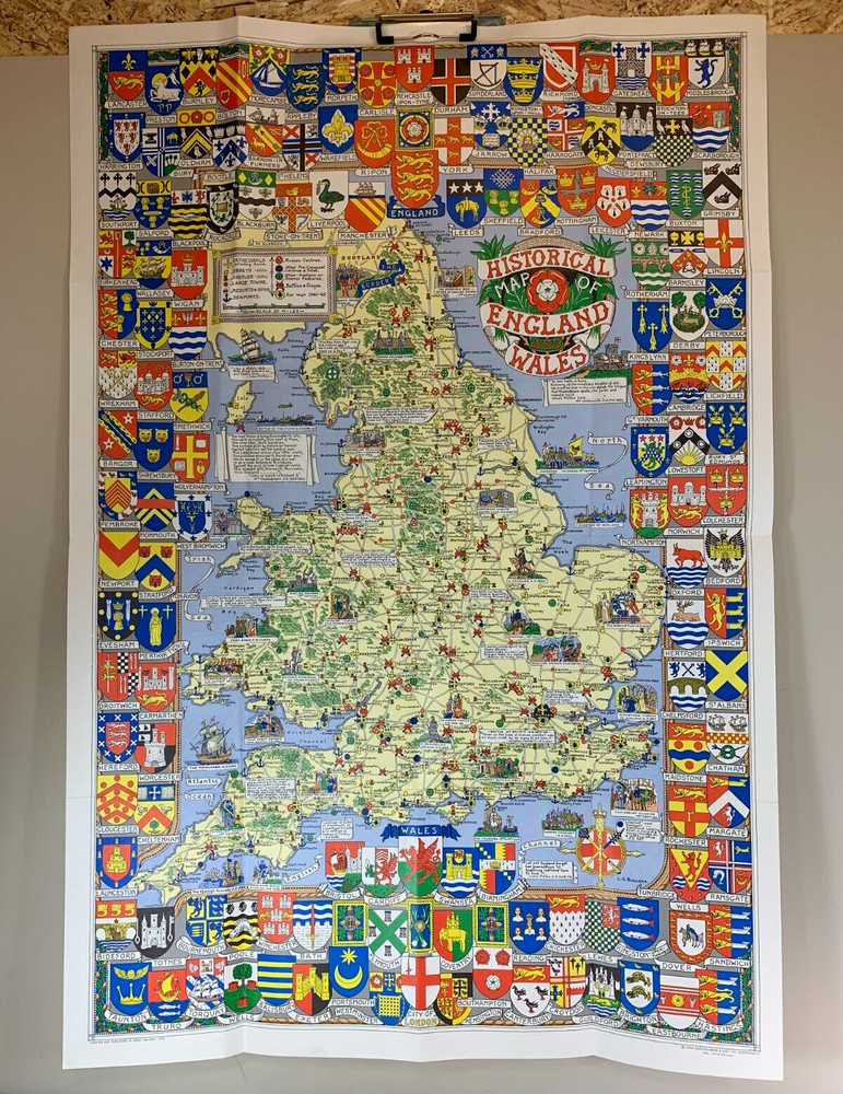 Map of England and Wales, Verso Scotland, John Bartholomew 1971 VGC