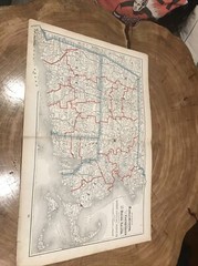 1895 Peoples Family Atlas Map Of New England States Massachusetts Maine Rhode