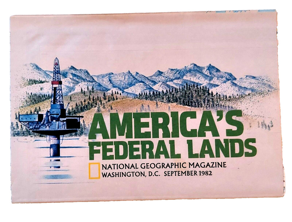AMERICAS FEDERAL LANDS National Geographic September 1982 Educational Map Poster