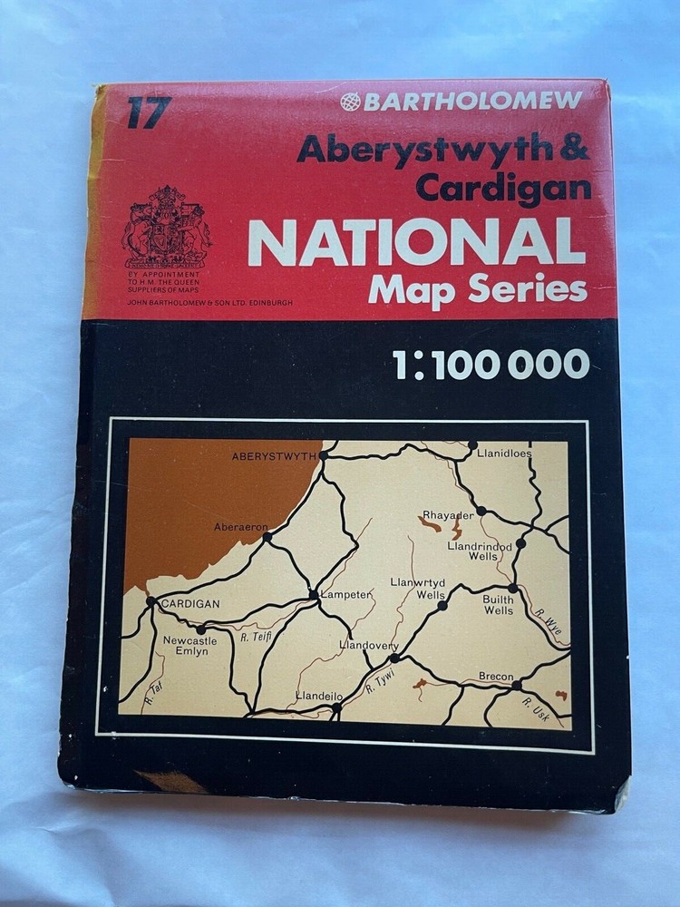 Bartholomew, National 1:100 000 Map, Aberystwyth & Cardigan, No 17