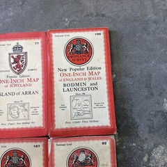 Job Lot Of 9 Vintage OS Maps One Inch maps, immediate despach