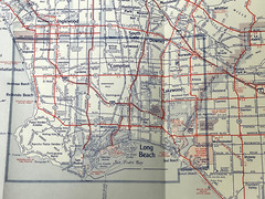 VINTAGE Road Map Long Beach & LA Southern Section Richfield Street Guide 1964