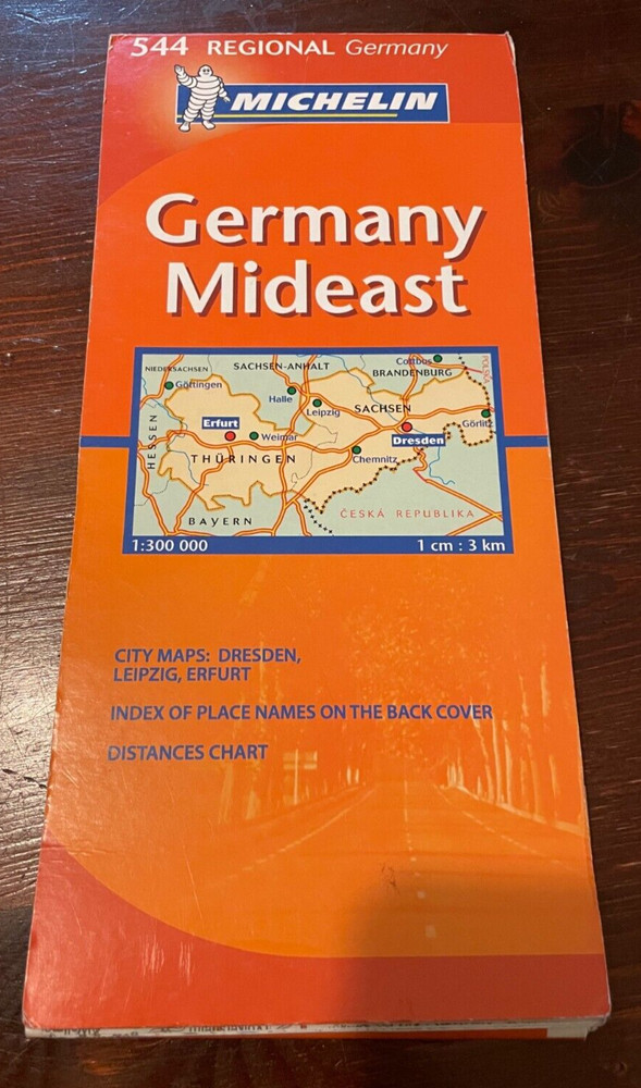 Germany: Mideast 544 Michelin Regional Map. 1:300,000, Good Condition