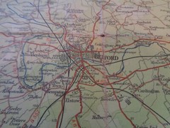 Bartholomew’s Cloth Contoured Maps 1930 -50s Half Inch Map Cambridge no 20