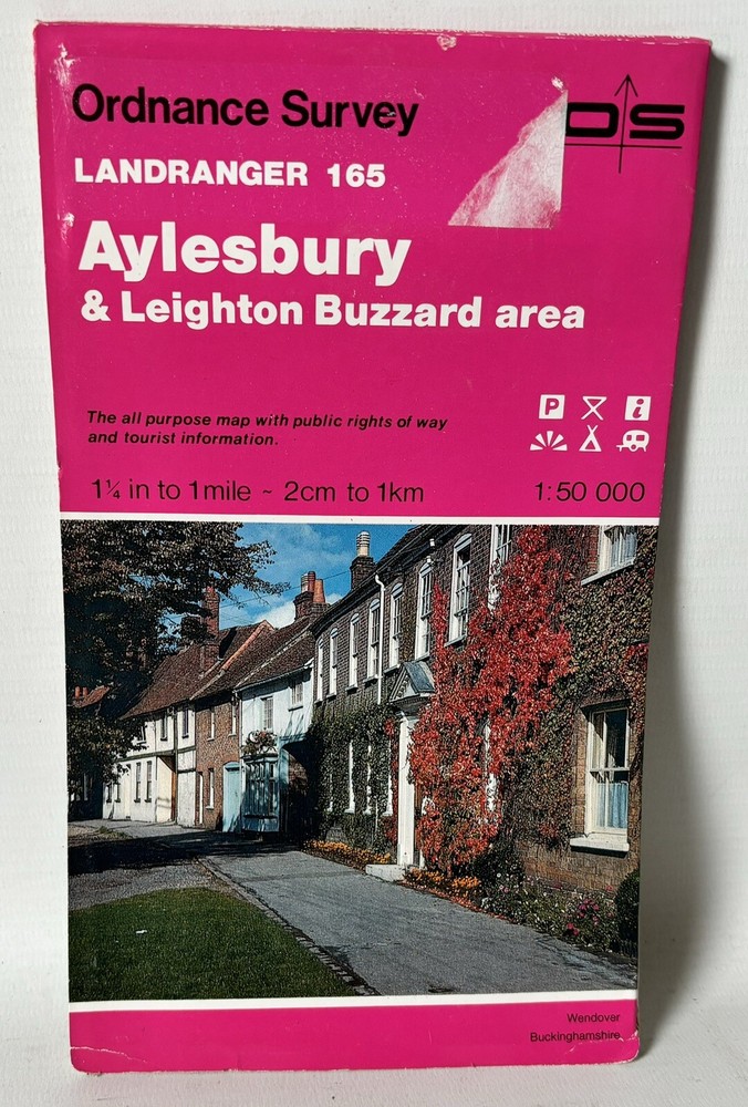 Ordnance Survey Landranger Map – Aylesbury & Leighton Buzzard – Sheet 165 – 1989