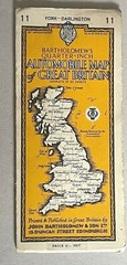 Vintage Bartholomews Quarter Inch Cloth Map, Sheet 11, York-Darlington, 1940’s