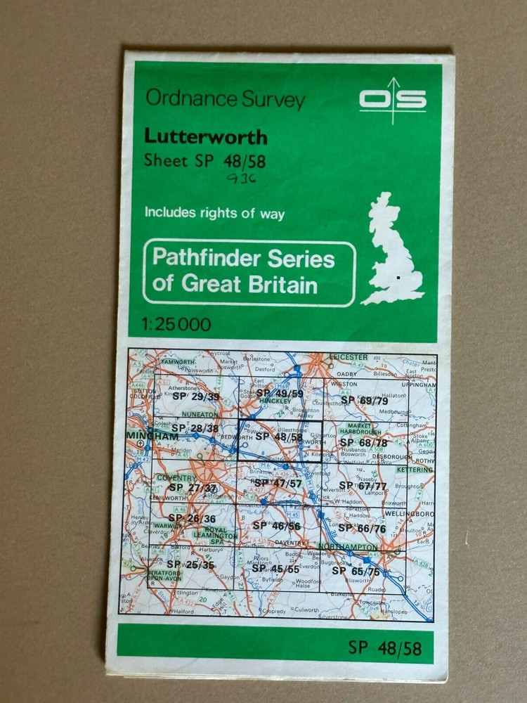 OS Ordnance Survey, Pathfinder Map, Sheet: SP 48/58 Lutterworth
