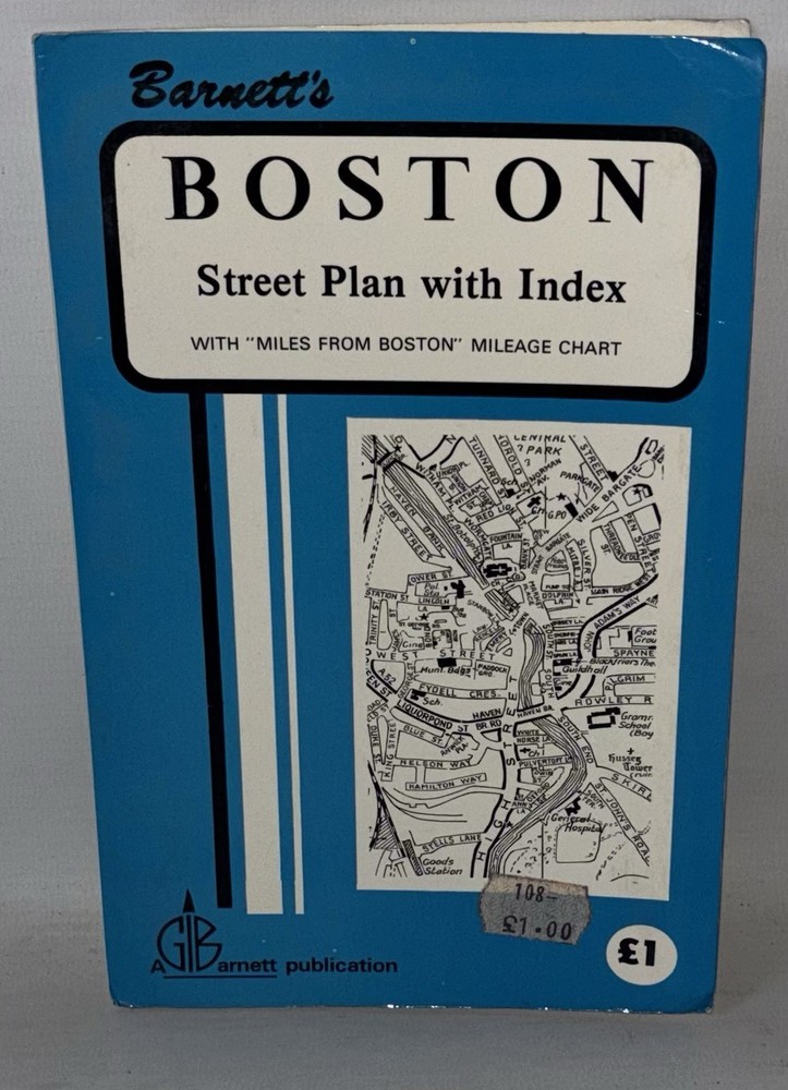 G.I. Barnett’s Street Plan with Index – Boston – c1990