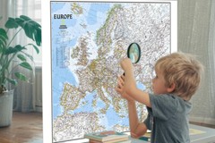 A1 A2 Europe Map Political Detail Poster European Map Wall Education Kids Travel
