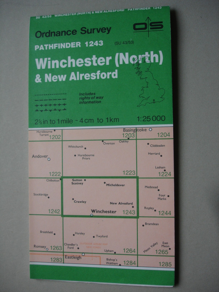 1988 WINCHESTER NORTH & New Alresford OS Map 1:25000 Pathfinder Map 1243 Hampshi
