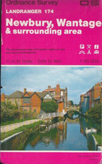 Ordnance Survey 1:50,000 Map Landranger Sheet 174 Newbury, Wantage & surrounding