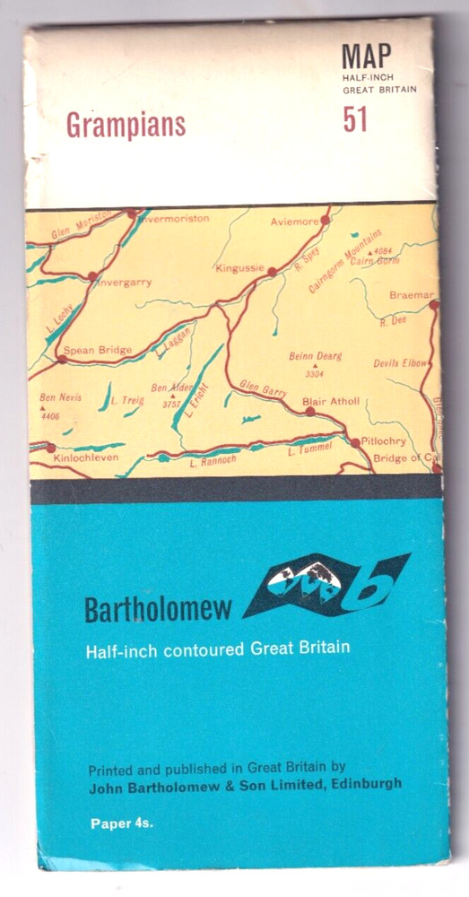 GRAMPIANS – Bartholomew half inch contoured map